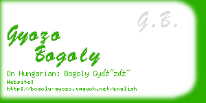 gyozo bogoly business card